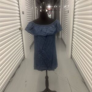 Soft Joie Blue Tiered Ruffled Off-the-Shoulder Sundress